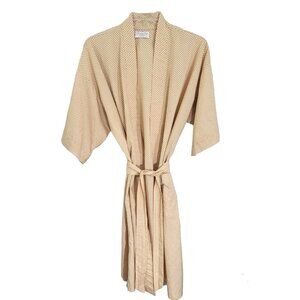 Christian Dior Monsieur Kimono Robe Men's Polka Dots‎ Belted Beige One Size